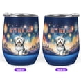 thumbnail image 2 of Happy New Year with Havanese Fireworks Holiday Xmas Winter 2025 12oz Stainless Steel Wine Tumbler Insulated Cup with Lid Havanese Dog Lover Gifts Idea - 00025, 2 of 5