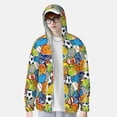 thumbnail image 3 of Pofeuu Various Balls Print Sun Protection Outdoor Lightweight Full Zip UV Cooling Hoodie Long Sleeve Summer Clothing for Outdoor Hiking-Large, 3 of 5