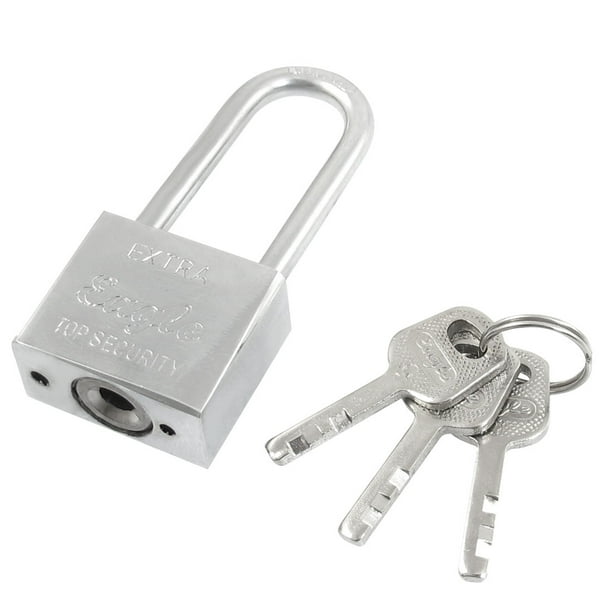 Locking 30mm Wide Silver Tone Metal Padlock with key Long 2.8