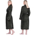 thumbnail image 5 of PAVILIA Robes For Women, Fleece Soft Fluffy Bathrobe, Plush Cozy Long Spa Robe, Satin Trim (S/M, Black), 5 of 10