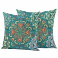 thumbnail image 6 of Green Boho Outdoor Pillow Covers 26x26 Inch Throw Pillow Covers Set of 2 Waterproof Decorative Pillow Cases Shabby Vintage Ethnic Abstract Floral Art Cushion Covers for Patio Furniture Garden Couch, 6 of 8