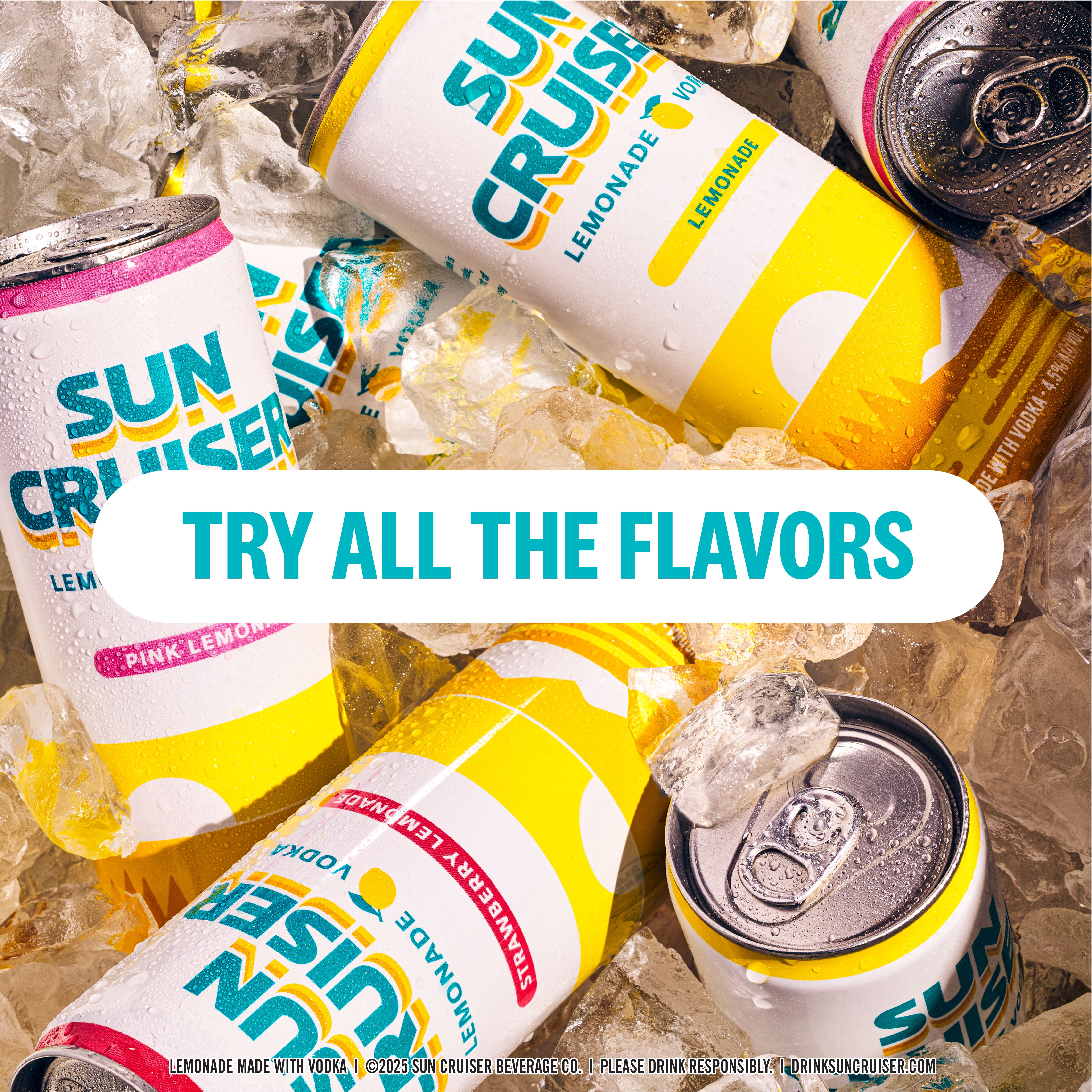 Sun Cruiser Lemonade Vodka Variety, 8 pack, 12oz Aluminum Cans, 4.5% ABV