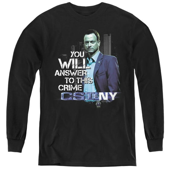 Csi Ny You Will Answer Youth Long Sleeve T-Shirt Black
