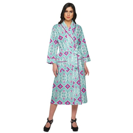

Moomaya Printed WoMen s Robe Dressing Gown With Pockets Bath Robe Girls
