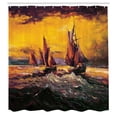 thumbnail image 3 of Ambesonne Yellow Orange Shower Curtain, Cruise Ship Sun, 69"Wx75"L, Yellow Orange, 3 of 5