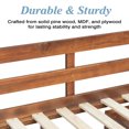 thumbnail image 3 of Leumius Full Size Loft Wood Bed with Desk,Book Shelves and Wardrobe with Doors and Drawer,Built-in Staircase with Storage Shelves,Loft Bed with Safety Guardrails and Solid Slats for Boys Girls Walnut, 3 of 9