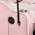 thumbnail image 6 of DEALTOPS Pull Out Sofa Bed, Velvet Loveseat Sleeper with Cup Holders, USB Ports and A Phone Stand, Pink, 6 of 8