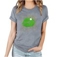 thumbnail image 2 of T-shirts de la Saint-Patrick pour Femmes Mode Saint-Patrick Imprimé Col Rond Manches Courtes T-Shirt Décontracté Haut Saint-Patrick, 2 of 4
