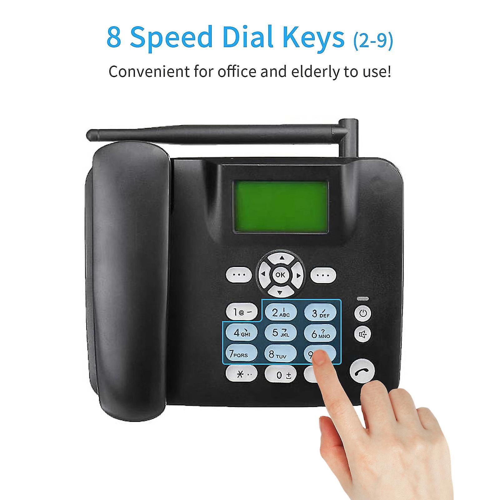 High Quality Fixed Wireless Phone 4g Desk Phone Support Gsm 850/900/1800/1900mhz Sim Card Cordless Telephone With Antenna Radio Clock