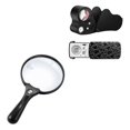 thumbnail image 1 of 2 Pack 30X 60X 90X Jewelers Loupe Bundle with 10X 20X 45X Large Magnifying Glass with Light for Sen, 1 of 5