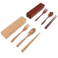thumbnail image 1 of Flatware Chopstick Set Chopstick Spoon Fork Cutlery Chopstick Set Wood Chopstick Spoon Fork Japanese Style With Box Portable Utensils Dinnerware For Camping Lunch, 1 of 8