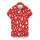 thumbnail image 1 of Blusa y camisa de manga corta con cuello vuelto para hombre, con botones y estampado navideño, informal, de manga corta y cuello vuelto., 1 of 4