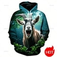 thumbnail image 1 of Sudadera con capucha y sudadera con estampado 3D de cabras que gritan, novedad, sudadera con capucha y gráfico de cabra enojada, ropa de calle divertida para niños, 1 of 5