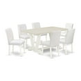 thumbnail image 2 of East West Furniture V-Style 7-piece Wood Kitchen Set in Linen White, 2 of 10