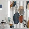 thumbnail image 7 of Abstract Shower Curtain Boho Mid Century Colorful Modern Geometric Neutral Bathroom Shower Curtains with Hooks 72" x 72", 7 of 7