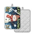 thumbnail image 2 of Christmas Snowman Oven Mitts Pot Holders 2 pcs Heat Resistant for Kitchen Baking Grilling, 2 of 7