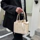 thumbnail image 5 of Bolso Mano Portátil Tejido Hecho A Mano para Playa Bolso Tipo Cesta Con Cinta Ratán (Beige), 5 of 9