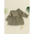thumbnail image 3 of Suealasg Baby Girls Fall Dress 6M 1T 2T 3T Toddler Girls Flying Sleeve Crewneck A-line Dress Spring Autumn Dress, 3 of 7