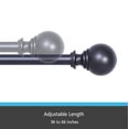 thumbnail image 4 of Kenney Fast Fit No Measure Carlin Decorative Steel Curtain Rod, 36-66" Adjustable Length, 5/8" Dia., Matte Black, 4 of 10