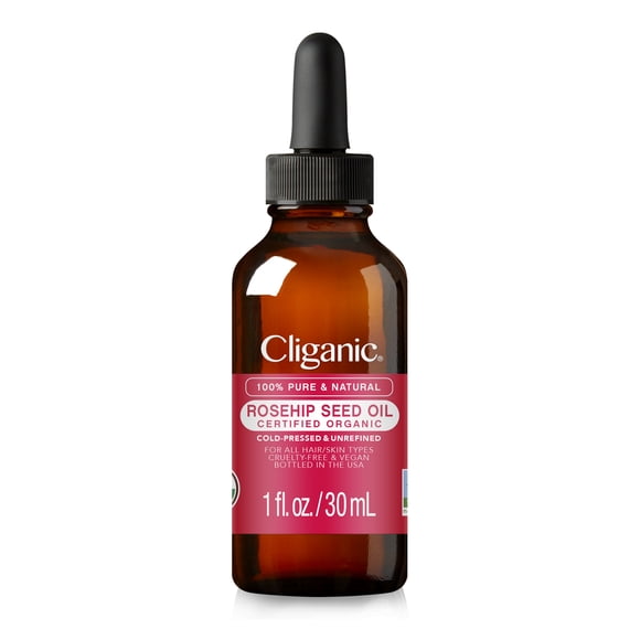 Cliganic Organic Rosehip, Para Todo Tipo de Piel, Aceite Facial, 30 ml