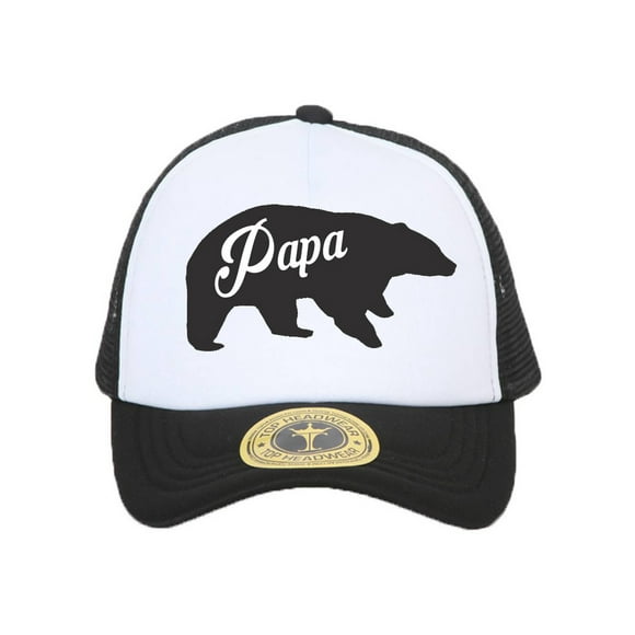 Gravity Threads Mama and Papa Bear Adjustable Trucker Hat - Papa - Black/White