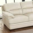 thumbnail image 2 of Hydeline Luxor Top Grain Leather Loveseat Vanilla White with Tapered Legs Memory Foam and Springs Seating, 2 of 8