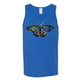 thumbnail image 2 of Wild Bobby, Colorful Rainbow Patterned Butterfly Animal Lover Mens Graphic Tank Top, Royal, Large, 2 of 3