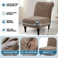 thumbnail image 4 of Velvet Accent Chair Cover, Set of 2 High Stretch Armless Chair Covers for Living Room Luxury Thick Velvet Chair Slipcovers Modern Furniture Protector with Elastic Bottom, Machine Washable(Taupe), 4 of 5