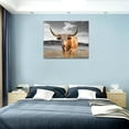 thumbnail image 5 of HFDF Longhorn Wall Art Country Western Cow Pictures Wall Decor Farmhouse Bull Animal Landscape Canvas Painting Artwork Home Decorations for Bathroom Bedroom Living Room Office 20x16inch Framed, 5 of 6