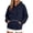 A-Navy, variant on SYwaren Henley Hoodie for Women Oversized Long Sleeve Button Pullover Casual Sweatshirt Tops