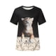 thumbnail image 4 of Pntutb Mujer Casual Camiseta Gato Impreso O-Cuello Manga Corta Jersey Blusa tops Pntutb Pntutb-1514, 4 of 4