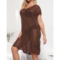 thumbnail image 3 of Cogild Women's Swimsuit Cover Up Solid Hollow Out Beach Dress Casual Beachwear Bathing Suit, 3 of 5
