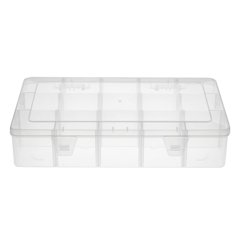 Sympabasic Souffahouse 2 Pack Plastic Small Crafts Storage Boxes with  Adjustable Dividers (15 Grid)
