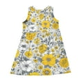 thumbnail image 4 of Girls Dress Flowers Yellow and White Sleeveless Dress for Girls Hem A-Line Casual Sundress, 4 of 7
