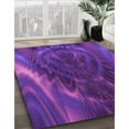 thumbnail image 3 of Ahgly Company Tapis Rond Lavable en Machine Intérieur Transitionnel Violet Vif, 8 Pieds Rond, 3 of 7