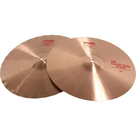 Paiste 1063115 15 Inch 2002 Sound Edge Hi-Hat Cymbals W/ Pronounced Chick Sound