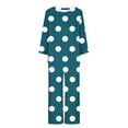 thumbnail image 5 of Kaemgyyd Women's Sleepwear Fall Long Sleeve Top and Wide Leg Pants Pajama Set Print Nighty 2 Piece Lounge Outfits, 5 of 5