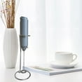 thumbnail image 4 of Milk Frother - Handheld Frother for Coffee, Electric Whisk, Stainless Steel Mini Drink Mixer, Battery Operated Coffee Frother with Stand, Portable Mixer for Coffee Drinks Latte Hot Chocolate (Grey), 4 of 7