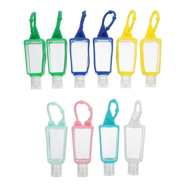 WORGEOUS 10pcs 30ML Botella de niebla fina Soporte de desinfectante de manos Botellas de llavero vacías