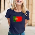thumbnail image 2 of Trendfront Womens Portugal Graphic T Shirt Crewneck Short Sleeve Brush Flag Print National Pride Football Fan Match Day Casual Stadium Chic Tops, 2 of 4