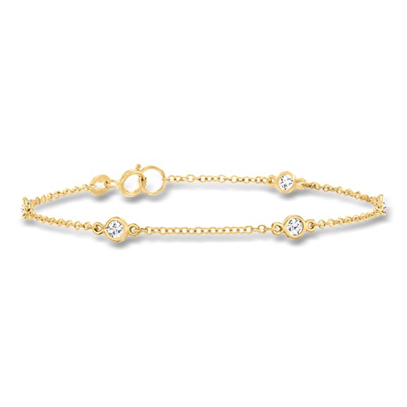 Ross-Simons 0.50 ct. t.w. Bezel-Set CZ Station Bracelet in 18kt Gold Over Sterling, Women's, Adult