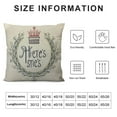 thumbnail image 5 of Heduofu Here Sits The Decorative Pillow Case Crown Heart Bowknot Flowers Wreaths Leafs Throw Pillow Cover Home Decor Cotton Linen Square Cushion Cover for Couch Bed Sofa White, 5 of 5