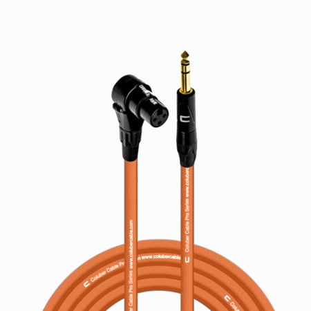 Coluber Cable Right Angle XLR Female to 1/4" TRS Male Pro 3-Pin Microphone