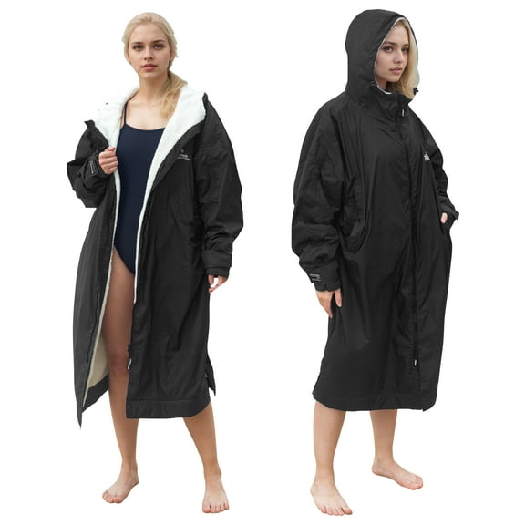 Catalonia Swim Parka for Women Men, Oversized Lightweight Surf Swim Jacket, Waterproof Warm Swim Coat, Changing Poncho Robe