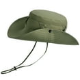 thumbnail image 2 of Men's Sun Hat, Outdoor Safari Hat , Wide Brim Summer Hat Men, Foldable Hiking Hat for Fishing, Hunting, Camping Army Green, 2 of 7