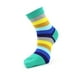 thumbnail image 2 of Calcetines de cinco dedos para mujer, de algodón, con rayas de colores (azul verdoso), 2 of 4