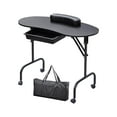 thumbnail image 2 of Mesa de manicura portátil Nail Tech Table para salón de belleza SPA Manicurista Negro, 2 of 8