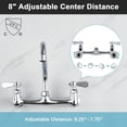 thumbnail image 2 of Zovajonia Commercial Kitchen Faucet 8 Inch Center Wall Mount 2Handle Swivel Sink Mixer Tap Polished Chrome, 2 of 9