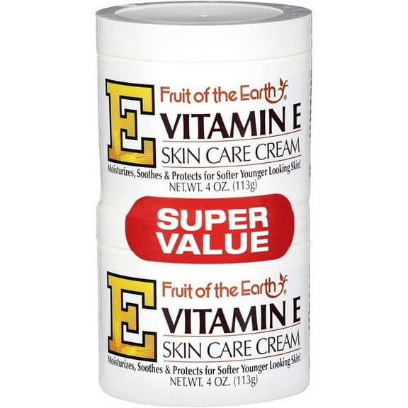 Fruit of the Earth Vitamin E Skin Care Cream Super Value, 4 Oz., 2 pack
