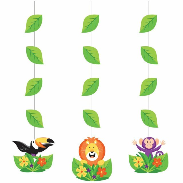 Creative Party - Decoración Colgante Diseño Corte Jungle Safari - Pack de 3 (Multicolor)